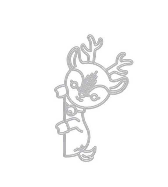 DF144 Peeking Reindeer Fancy Die (B)