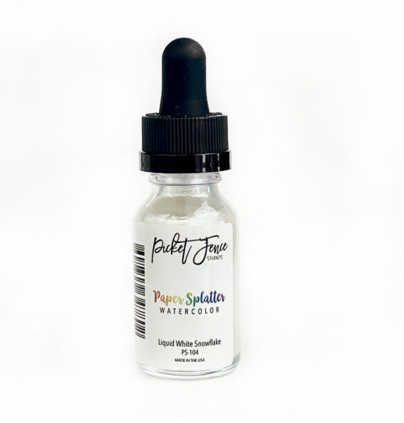 Paper Splatter Watercolour - Liquid White Snowflake