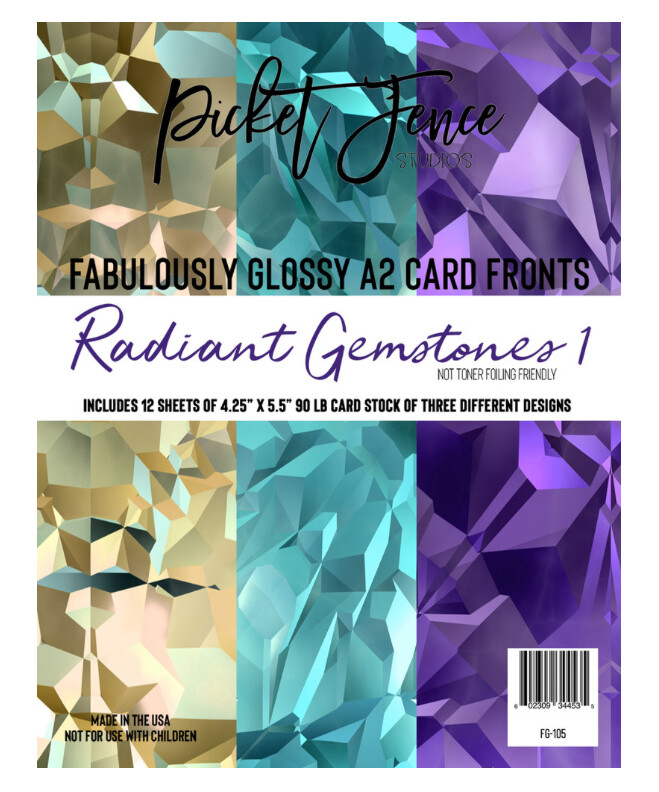 Fabulously Glossy Toner Sheets A2 Card Fronts - Radiant Gemstones 1