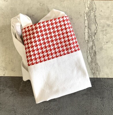 White Cotton Bag With Red Check