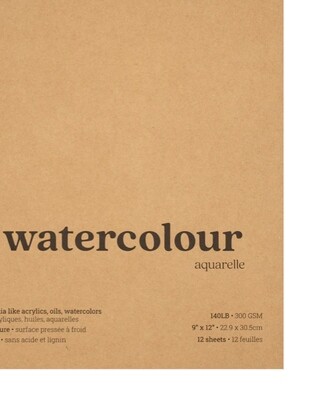 Watercolour Paper Pad 9x12 Cold Pressed 140lbs