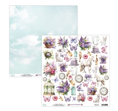 Lilac Garden 12x12 Patterned Paper - Elements Single Sheet