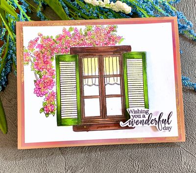 Mediterranean Window - With Crafters Companion Stamps