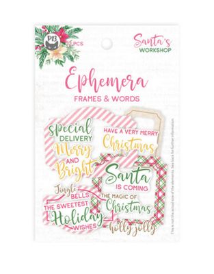 Santa&#39;s Workshop - Frames &amp; Words Ephemera 12pc