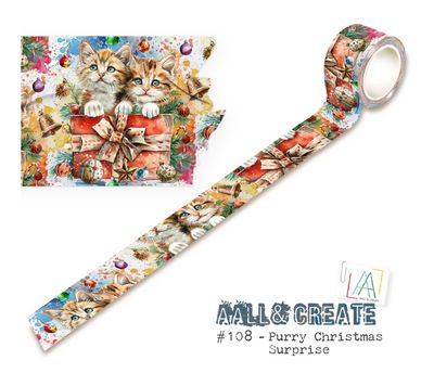 Purry Christmas Surprise - Washi Tape #108