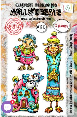 A7 Stamp Set- Sweet Sheep Family #1213