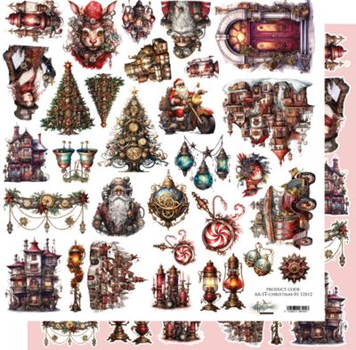 Steampunk Time - Christmas 12x12 Cardstock Single Sheet
