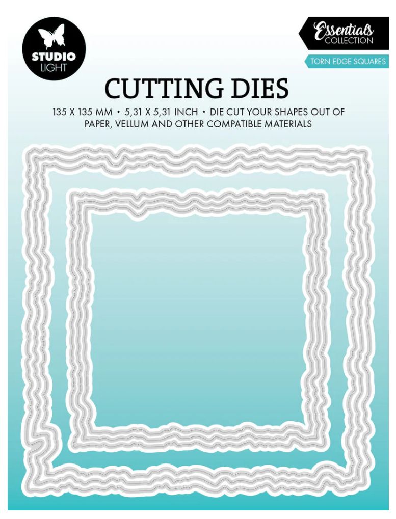 Torn Edge Square Cutting Dies - Essentials Collection