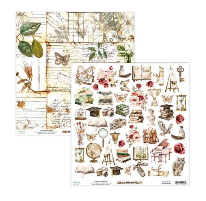12x12 Patterned Paper - Academia  Paper Elements