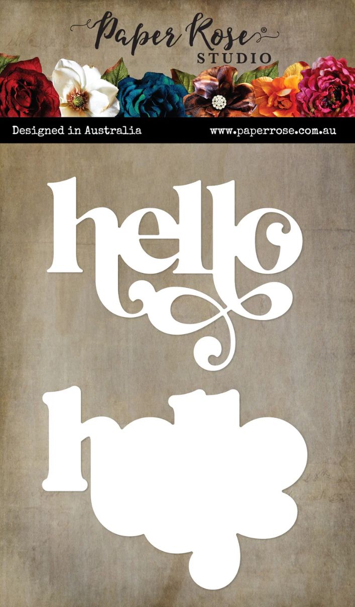 Fancy Script Layered Hello Die