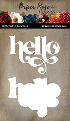 Fancy Script Layered Hello Die