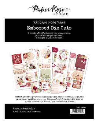 Vintage Rose - Tags And Tickets Embossed Die Cuts