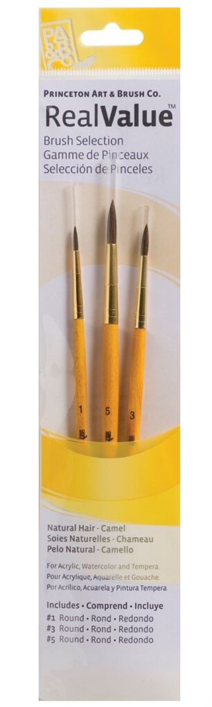 Short Handle Brush Set - 9100 Series Synthetic Camel Round (3pc)