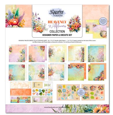 3Quarter Designs - Heavenly Wildflowers - 12x12 Scrapbook Collection