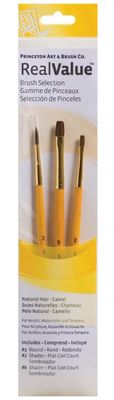 Short Handle Brush Set - 9100 Series Synthetic Camel (3pcs)