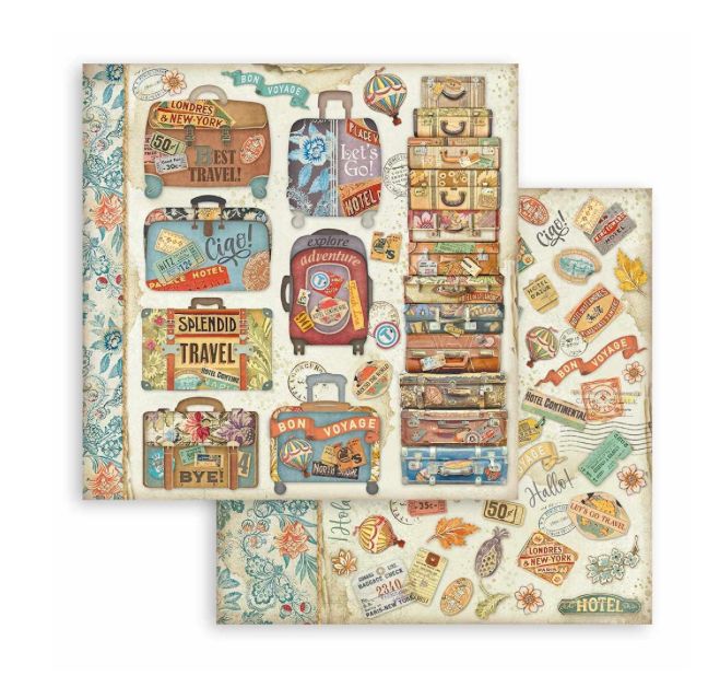 Art Of Travelling - 12x12 Paper - Suitcases