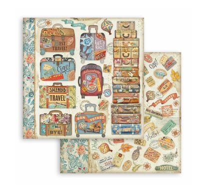 Art Of Travelling - 12x12 Paper - Suitcases