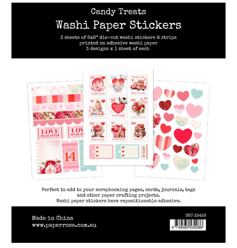 Candy Treats - 6x8 Washi Paper Sticker Pack
