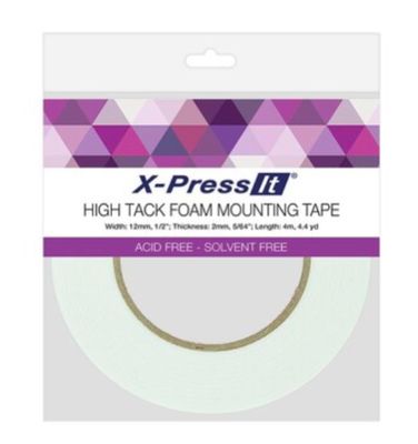 High Tack Double Sided Foam Tape 2mm Thick (12mm x4m 1/2&quot; x4.3yrds)