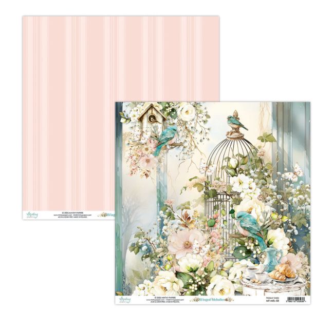 12x12 Patterned Paper - Winged Melodies 03