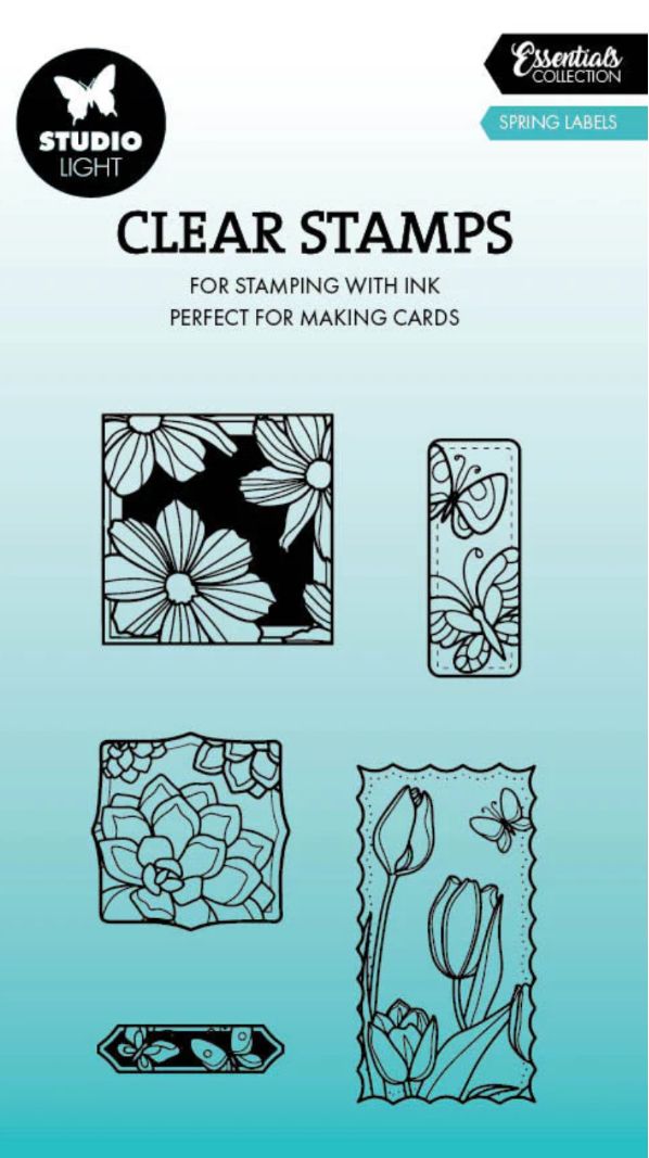 Spring Labels Essentials 5pc - Stamps