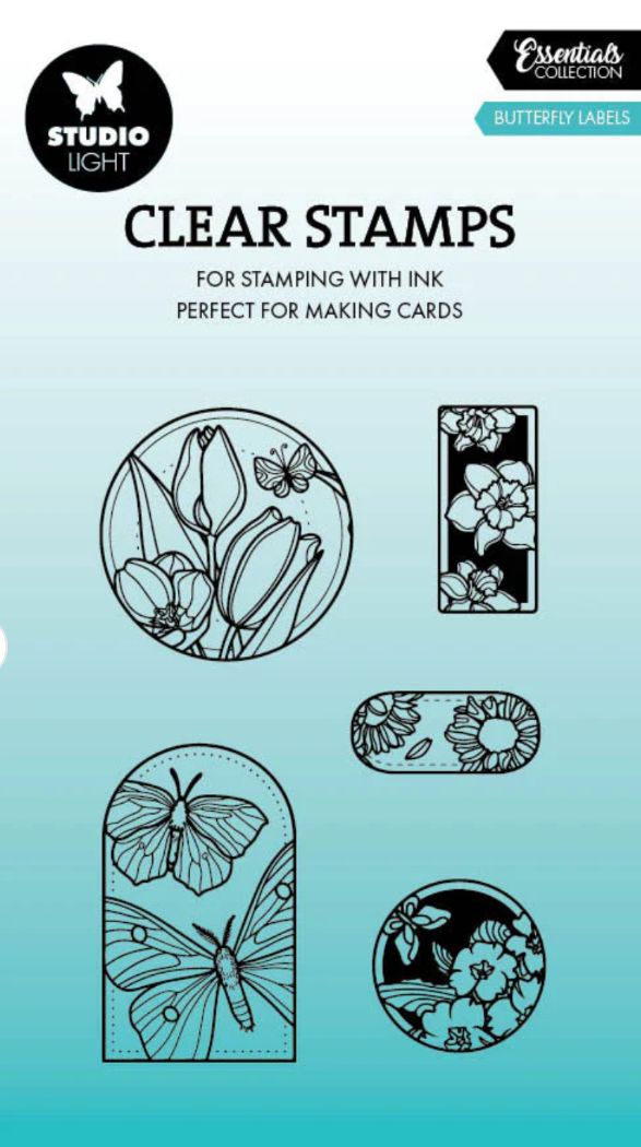 Butterfly Labels Essentials 5pc - Stamp