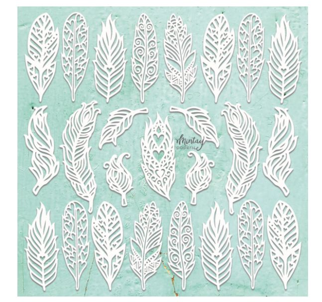 Chippies - Feathers 12x12 Sheet
