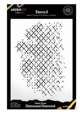 Makers Series Distressed Diamond 6x8&quot; Stencil