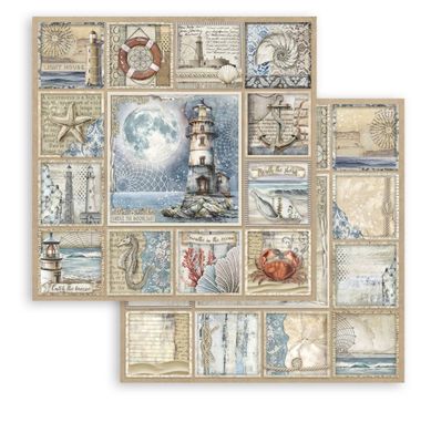 Silent Sea - 12x12 Patterned Paper,  Lighthouse