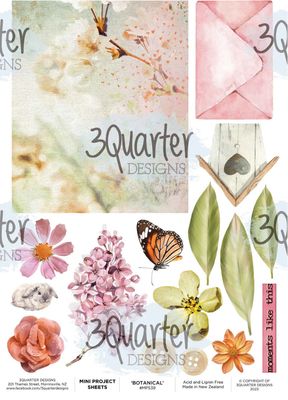 3Quarter Designs - Botanical Mini Project Sheet