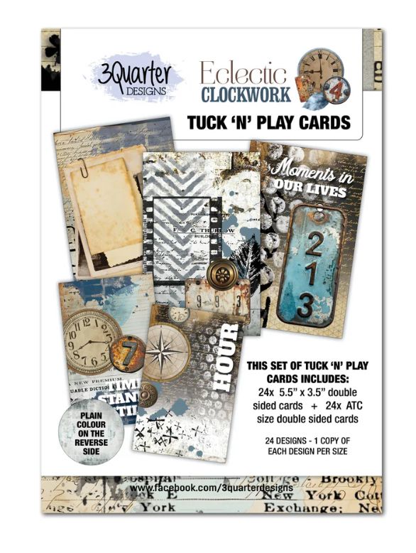 3Quarters Designs - Eclectic Clocks Tuck N Play Cards