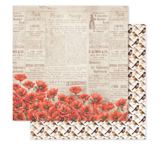 Poppy Garden D - 12 X12 Single Sheet