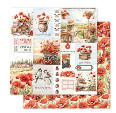 Poppy Garden E - 12x12 Single Sheet