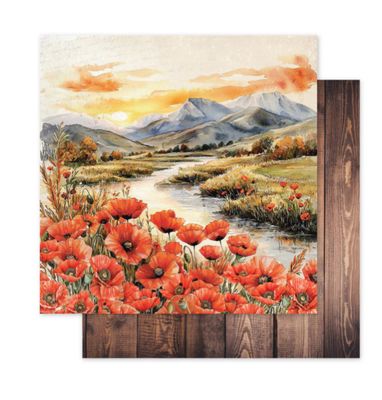 Poppy Garden Basics E - 12x12 Single Sheet