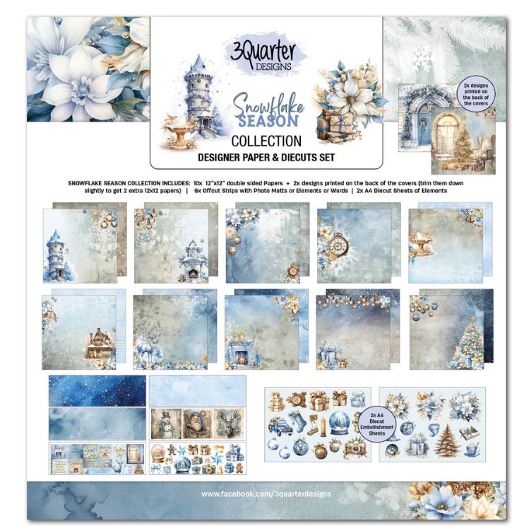 3Quarter Designs -  Snowflake Season 12x12 Designer Paper And Diecut Set