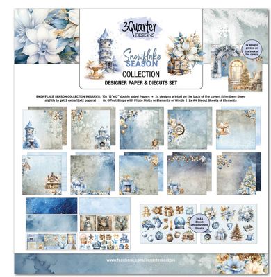 3Quarter Designs -  Snowflake Season 12x12 Designer Paper And Diecut Set