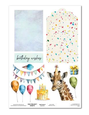 3Quarter Designs - Birthday Mini Project Sheet