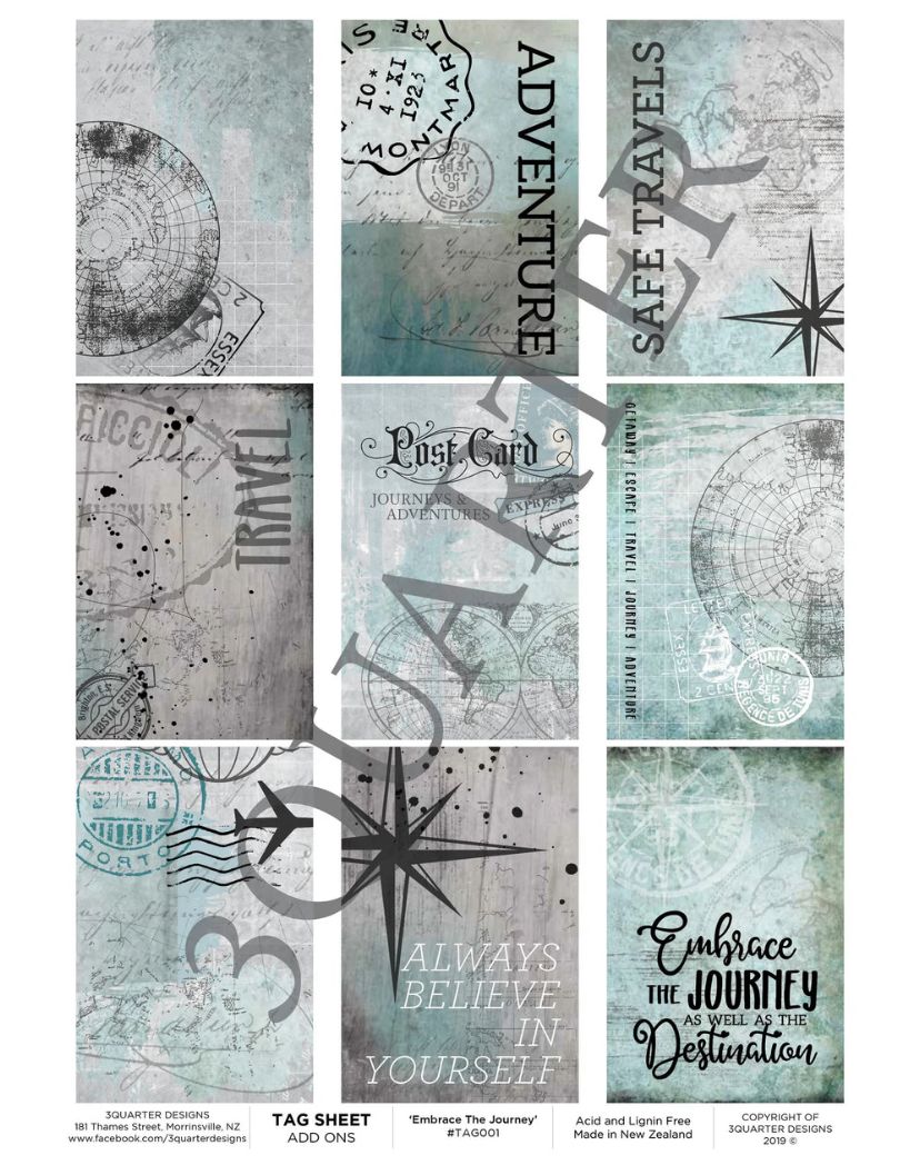 3Quarter Designs - Embrace The Journey  Tag Sheet Add On