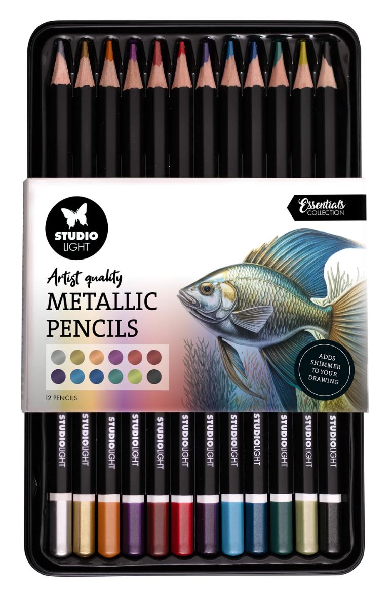 Metalic Finish  - Essentials Pencils 12 Colours