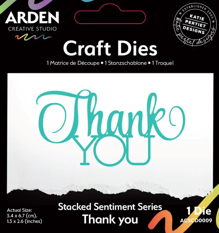Arden Creative Studio Sentiment Series - Stacked Thank You Craft Die