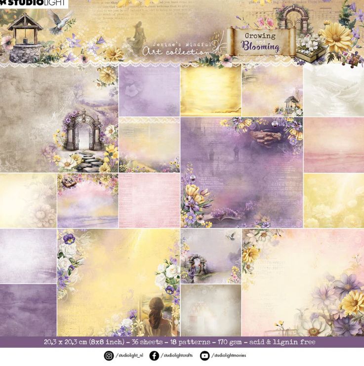 JMA- Growing &amp; Blooming Designer Background Paper Pad 36 Sheets