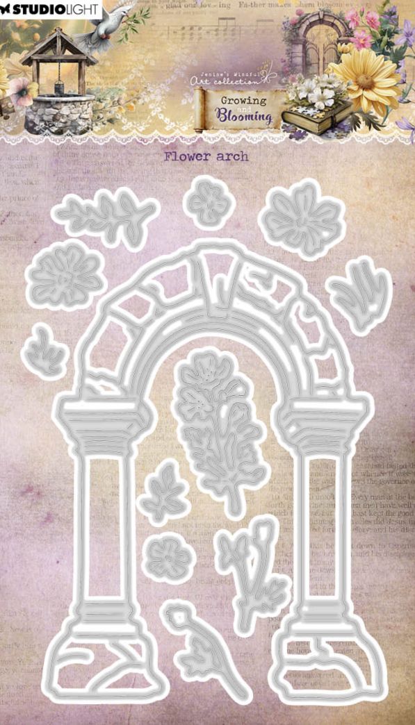 JMA - Growing And Blooming Flower Arch Die Cutting Die 12 Pcs