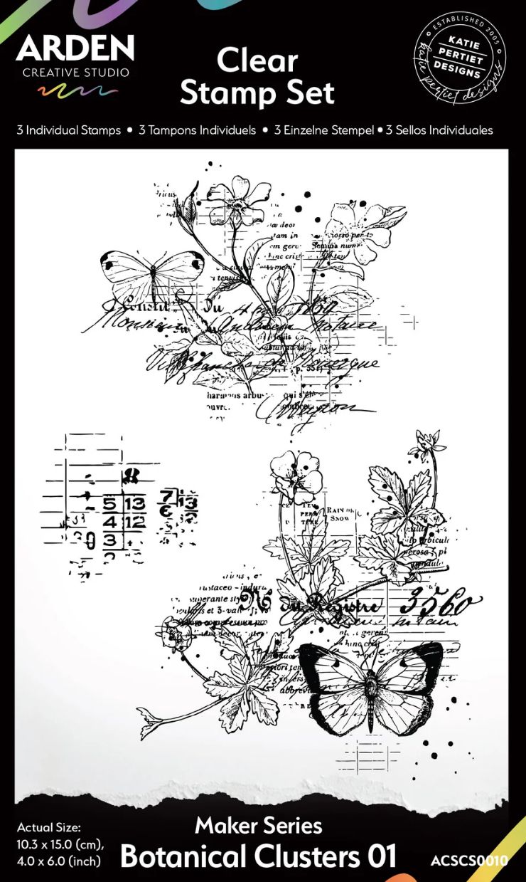 Arden Creative Studio Maker Series Botanical Clusters 01 4x6 Clear Stamp Set