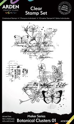 Arden Creative Studio Maker Series Botanical Clusters 01 4x6 Clear Stamp Set