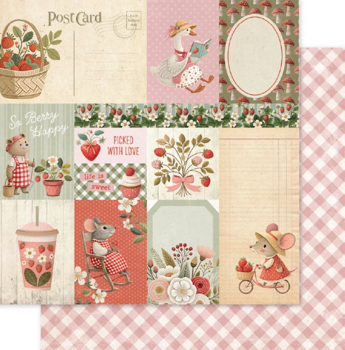 Strawberry Friends D - 12x12 Single Sheet