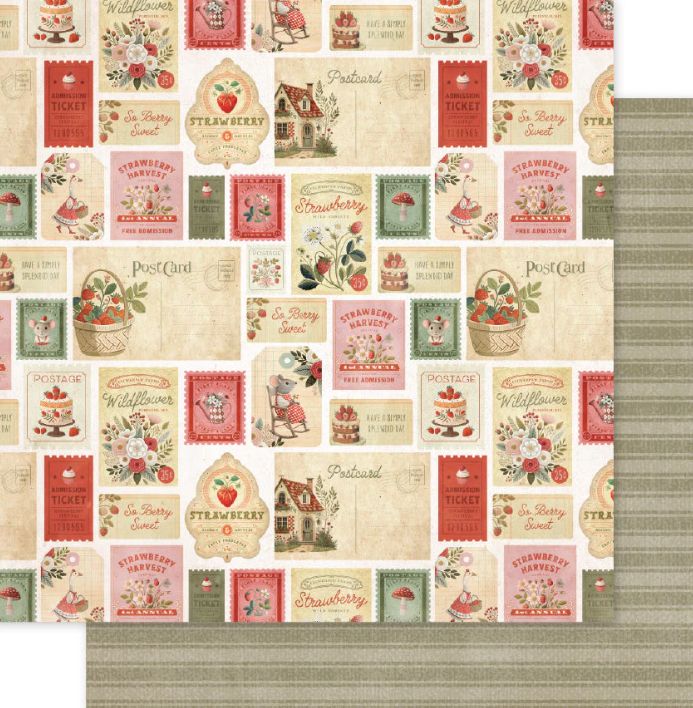Strawberry Friends F - 12x12 Single Paper Sheet