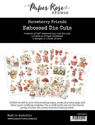 Strawberry Friends Embossed Die Cuts