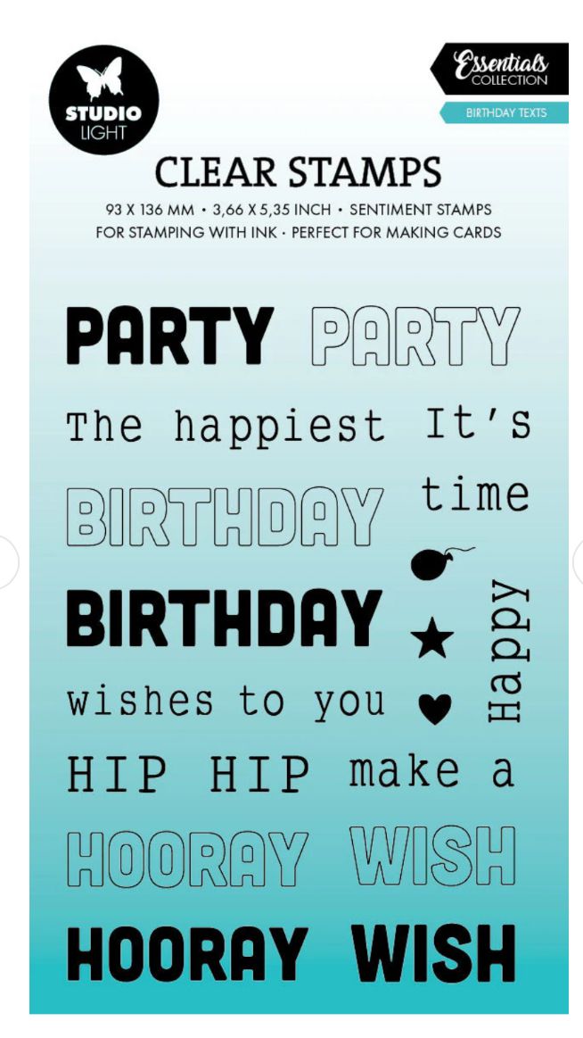 Clear Stamp Birthday Texts 18pc