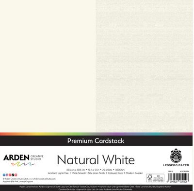Arden Creative Premium Cardstock Natural White - 12x12 Single Sheet