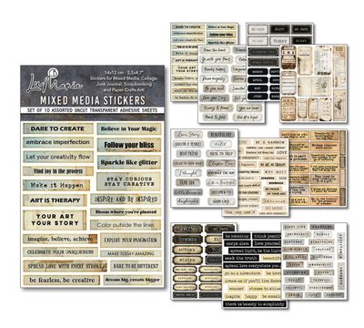 Mixed Media Sticker Set 10/pk - Little Words